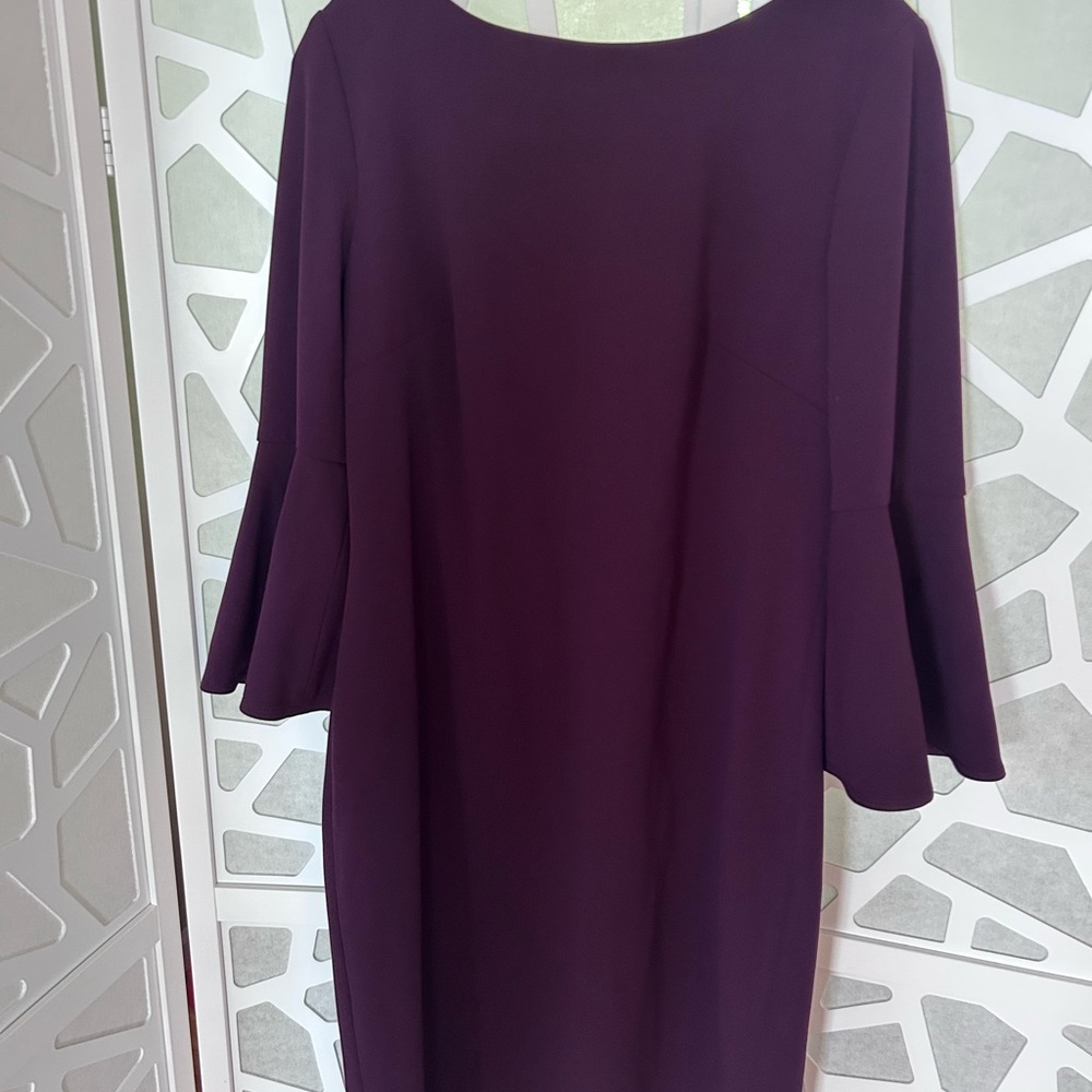 Calvin Klein Deep Purple Long Sleeve Dress